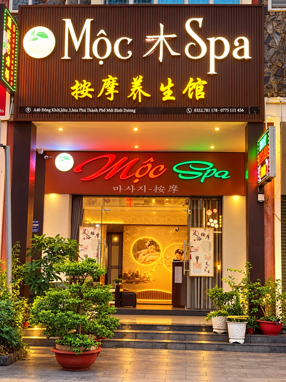 Mặt tiền Mộc Spa, A40 Đồng Khởi, Thủ Dầu Một